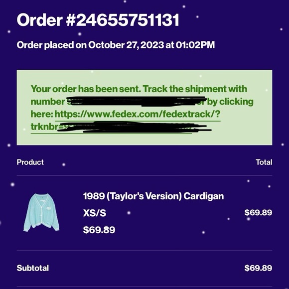 Taylor Swift Official 1989 Cardigan - Picture 10 of 11